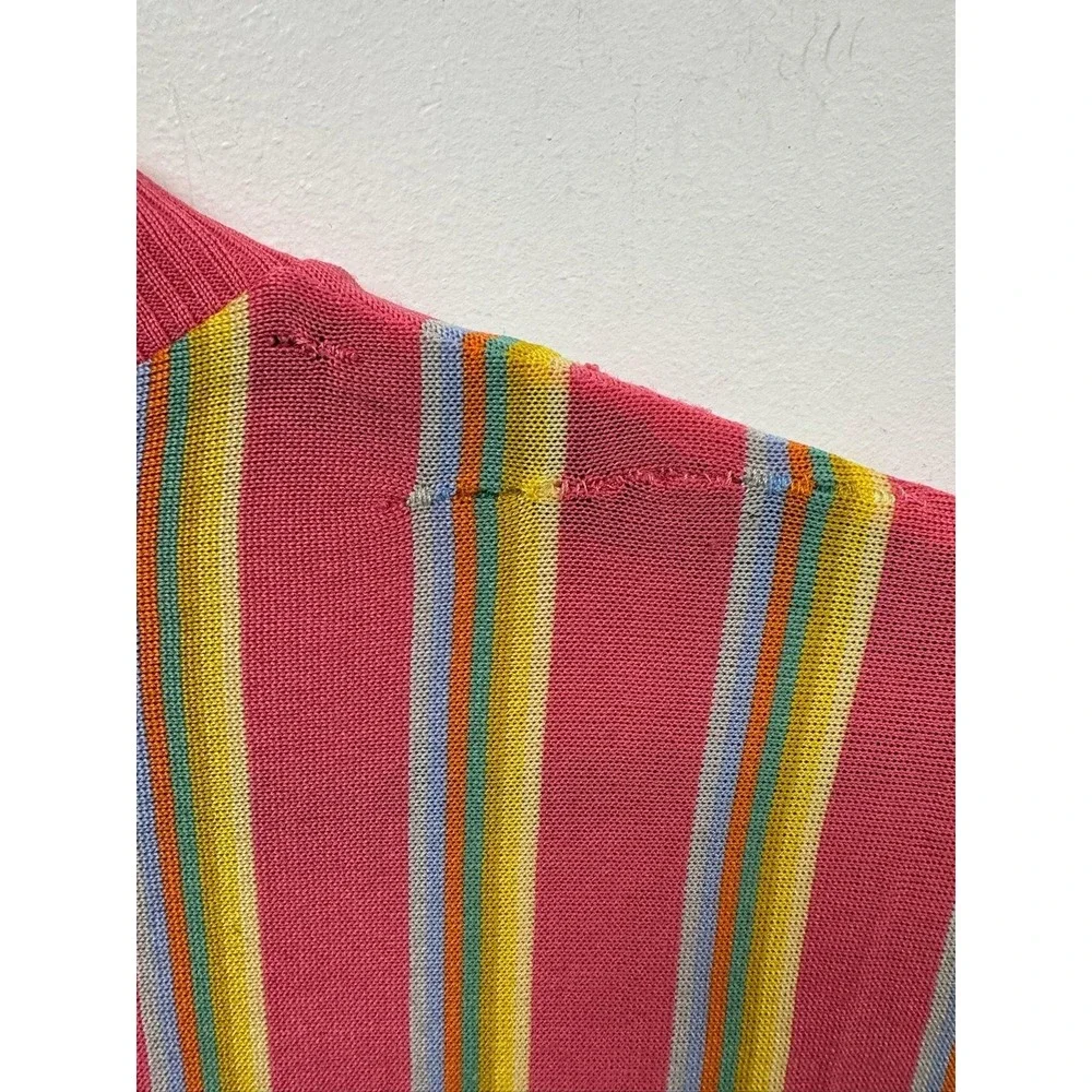 Vintage Europe‎ Craft Sweater Mens Small Multicolor Stripe Mock Neck 80s
